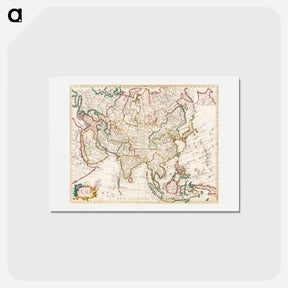 アートポストカード-Map of Asia - アンティーク地図 Postcard.