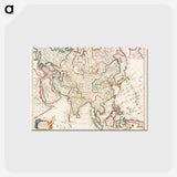 アートポストカード-Map of Asia - アンティーク地図 Postcard.