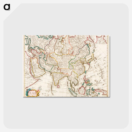 アートポストカード-Map of Asia - アンティーク地図 Postcard.