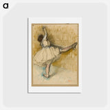 アートポストカード-Dancer Stretching at the Bar - エドガー ドガ Postcard.