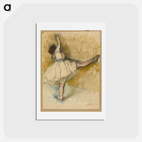 アートポストカード-Dancer Stretching at the Bar - エドガー ドガ Postcard.