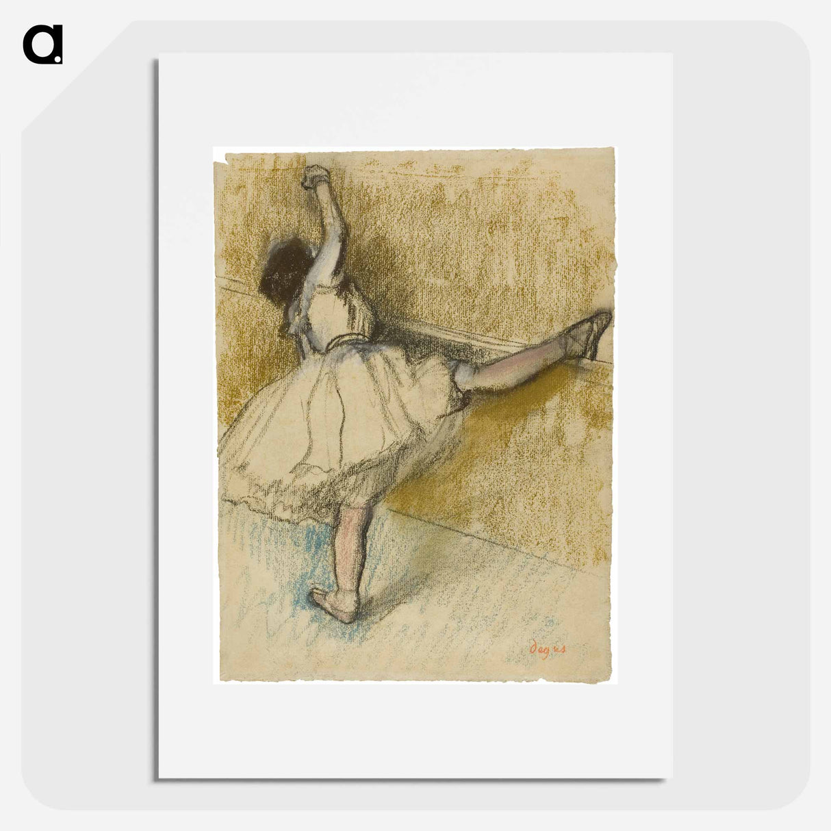 アートポスター-Dancer Stretching at the Bar - エドガー ドガ Poster.