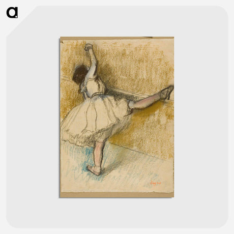 アートポストカード-Dancer Stretching at the Bar - エドガー ドガ Postcard.