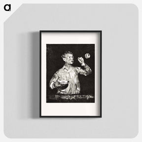 アートポスター-Boy Blowing Soap Bubbles - エドゥアール マネ Poster.