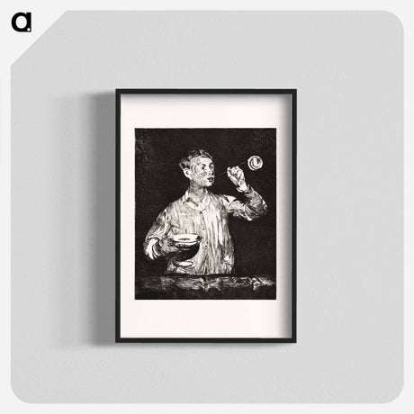 アートポスター-Boy Blowing Soap Bubbles - エドゥアール マネ Poster.