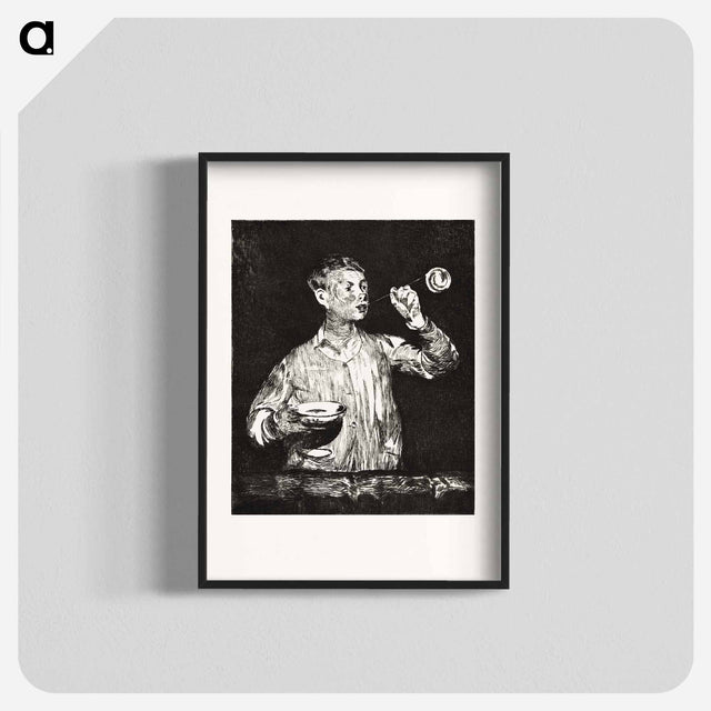 アートポスター-Boy Blowing Soap Bubbles - エドゥアール マネ Poster.