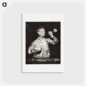 アートポストカード-Boy Blowing Soap Bubbles - エドゥアール マネ Postcard.