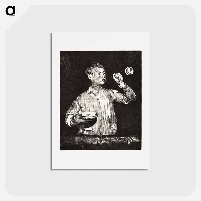 アートポストカード-Boy Blowing Soap Bubbles - エドゥアール マネ Postcard.