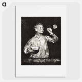 アートポスター-Boy Blowing Soap Bubbles - エドゥアール マネ Poster.