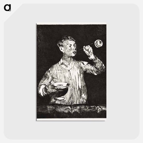 アートポストカード-Boy Blowing Soap Bubbles - エドゥアール マネ Postcard.