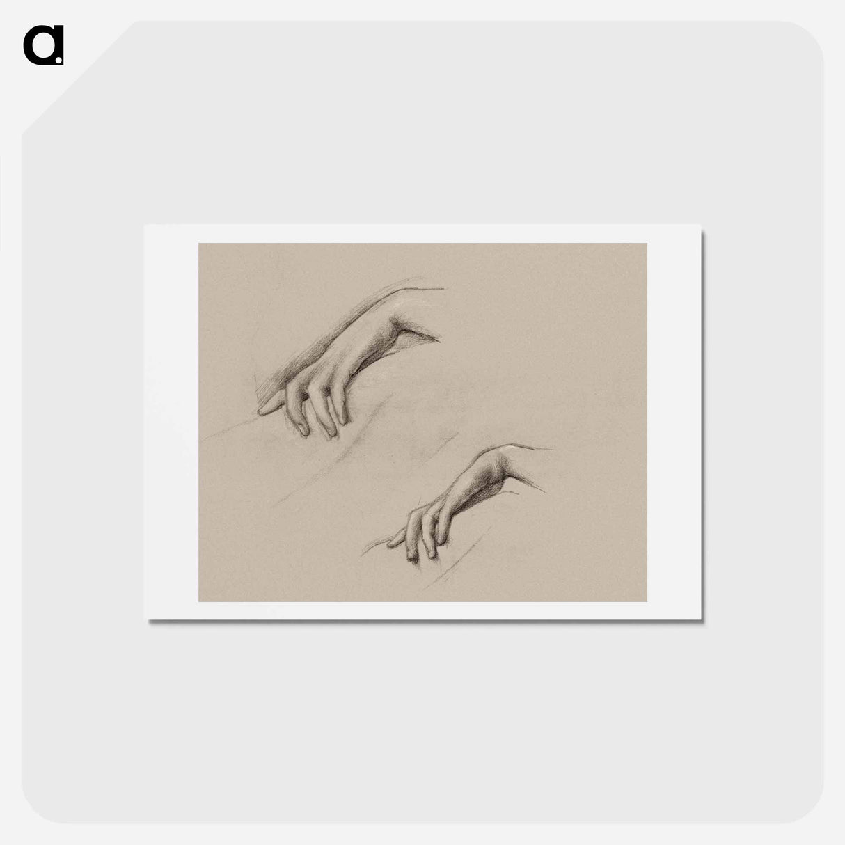 アートポストカード-Studies for a Hand in The Godhead Fires - エドワード バーン ジョーンズ Postcard.