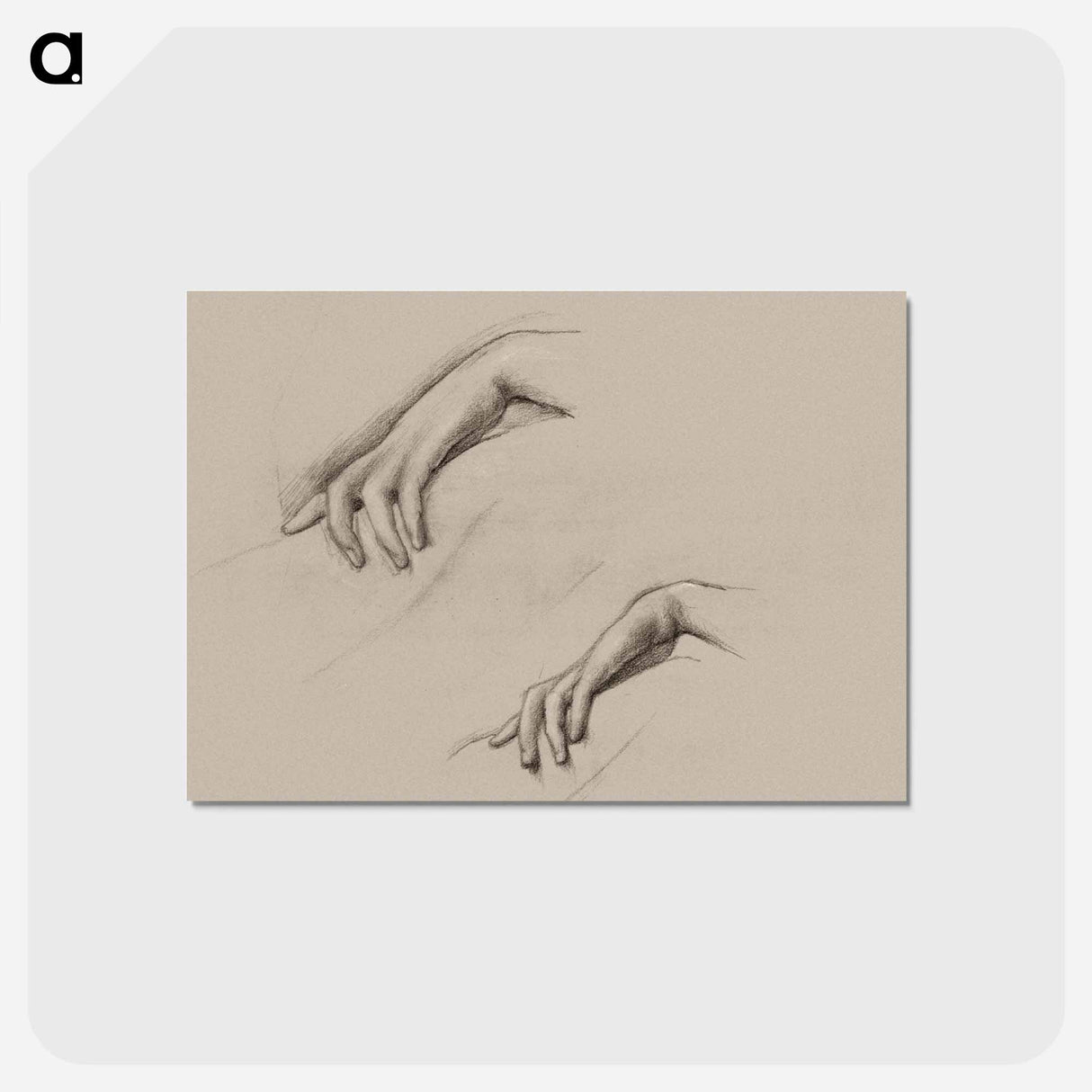 アートポストカード-Studies for a Hand in The Godhead Fires - エドワード バーン ジョーンズ Postcard.