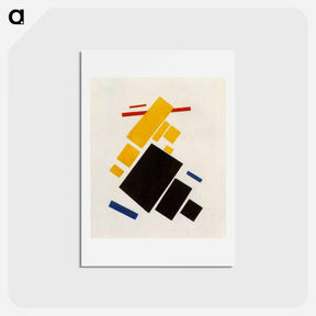 アートポストカード-Suprematist Composition: Aeroplane Flying - カジミール マレーヴィチ Postcard.