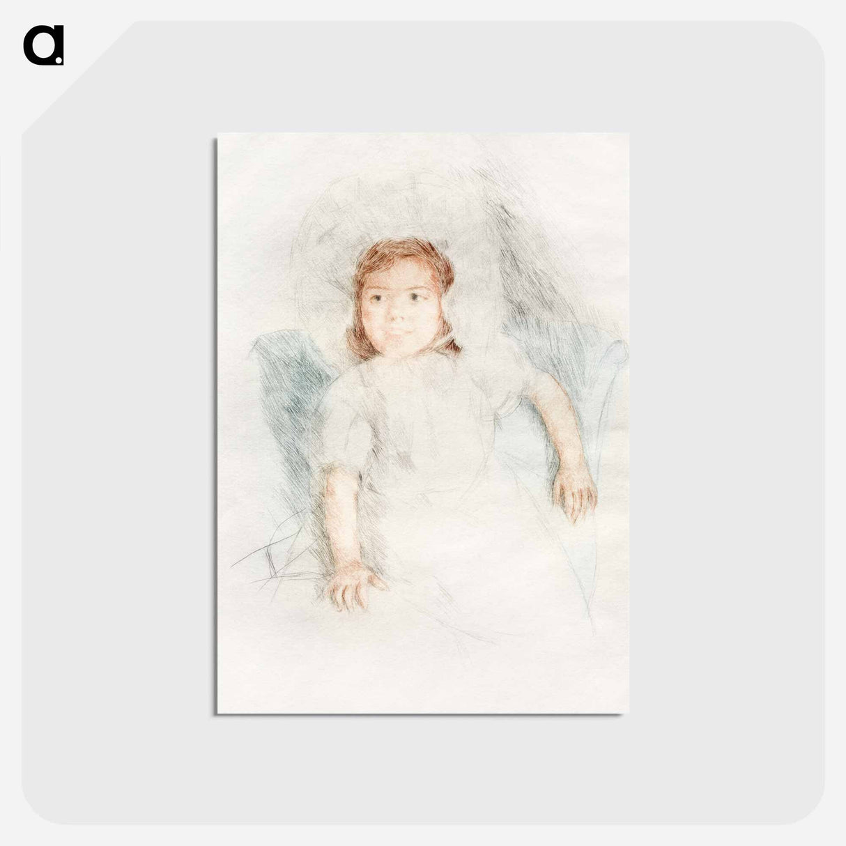 アートポストカード-Jeannette Wearing a Bonnet - メアリー カサット Postcard.