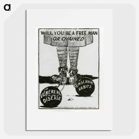 アートポスター-Will You Be A Free Man Or Chained
 - 国立医学図書館 Poster.