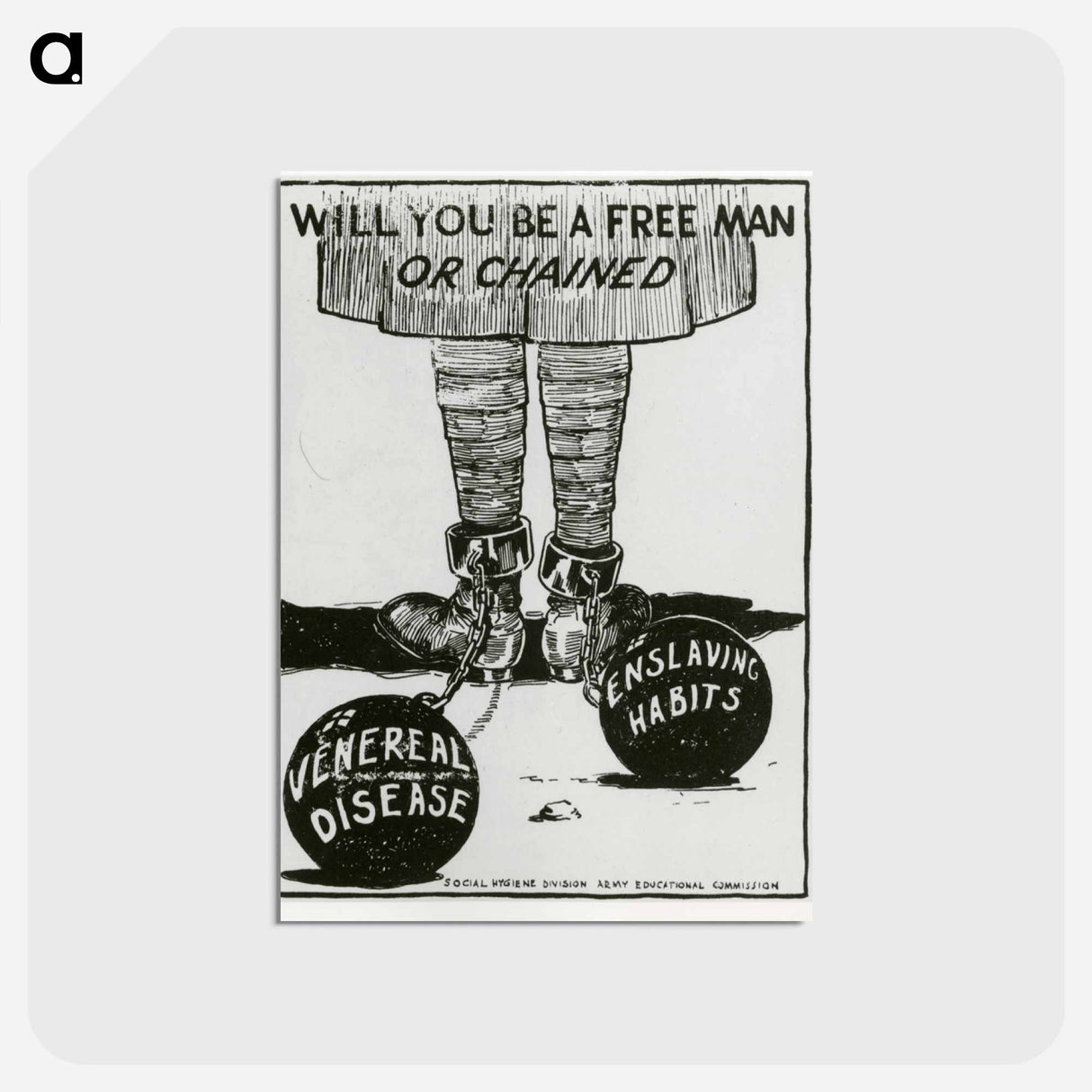 アートポストカード-Will You Be A Free Man Or Chained
 - 国立医学図書館 Postcard.