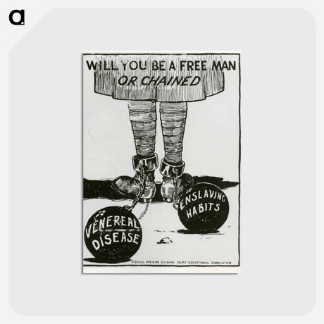 アートポストカード-Will You Be A Free Man Or Chained
 - 国立医学図書館 Postcard.