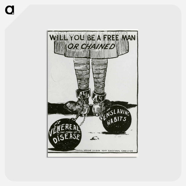 アートポストカード-Will You Be A Free Man Or Chained
 - 国立医学図書館 Postcard.