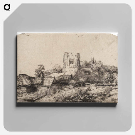 アートパネル-Landscape with a Square Tower - レンブラント ファン レイン Canvas.
