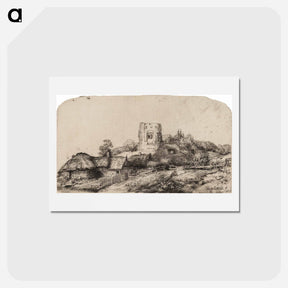 アートポストカード-Landscape with a Square Tower - レンブラント ファン レイン Postcard.