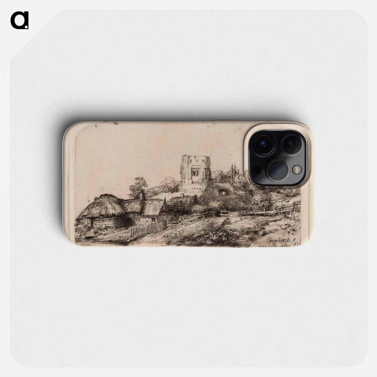 Landscape with a Square Tower - レンブラント ファン レイン Phone Case.