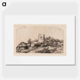 Landscape with a Square Tower - Rembrandt van Rijn Poster.