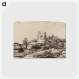 アートポストカード-Landscape with a Square Tower - レンブラント ファン レイン Postcard.