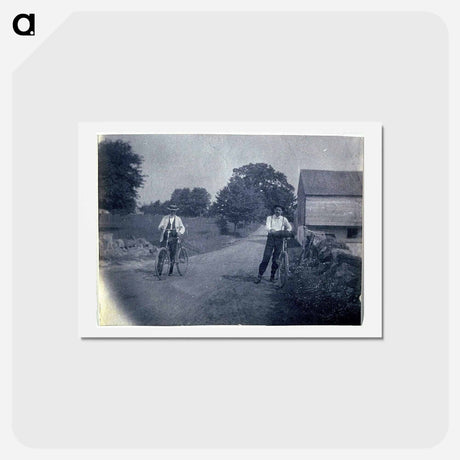 アートポストカード-Benjamin Eakins and Samuel Murray with bicycles - トーマス エイキンズ Postcard.