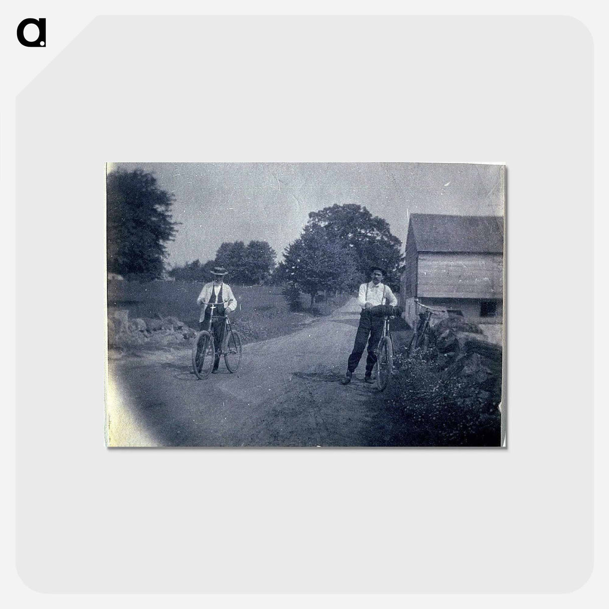 アートポストカード-Benjamin Eakins and Samuel Murray with bicycles - トーマス エイキンズ Postcard.