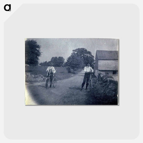 アートポストカード-Benjamin Eakins and Samuel Murray with bicycles - トーマス エイキンズ Postcard.