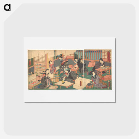 アートポストカード-Artisans, from the series An Up-to-Date Parody of the Four Classes
 - 歌川 国貞 Postcard.