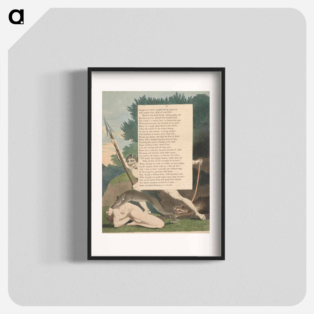 Till Death, That Mighty Hunter, Earths Them All - William Blake Poster.