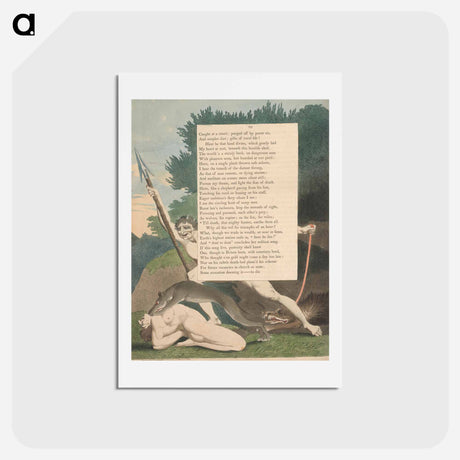 アートポストカード-Till Death, That Mighty Hunter, Earths Them All - ウィリアム ブレイク Postcard.