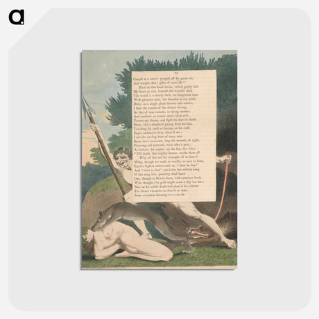 アートポストカード-Till Death, That Mighty Hunter, Earths Them All - ウィリアム ブレイク Postcard.