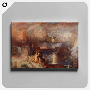 アートパネル-Hero and Leander's farewell - ウィリアム ターナー Canvas.