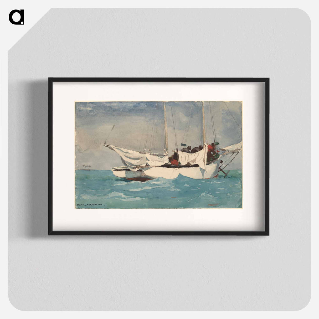 Key West, Hauling Anchor - Winslow Homer Poster.