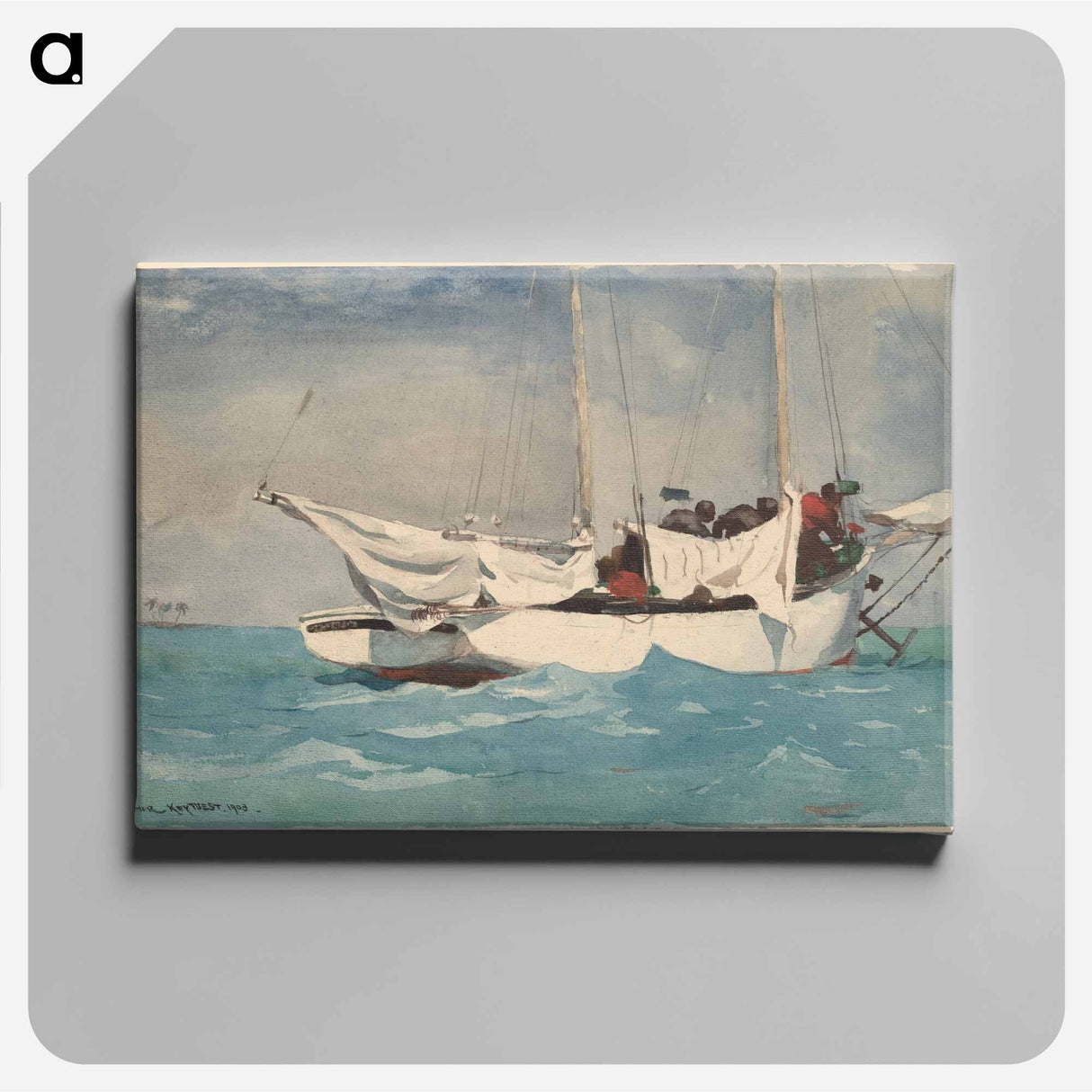 Key West, Hauling Anchor - Winslow Homer Canvas.