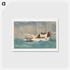 アートポストカード-Key West, Hauling Anchor - ウィンスロー ホーマー Postcard.