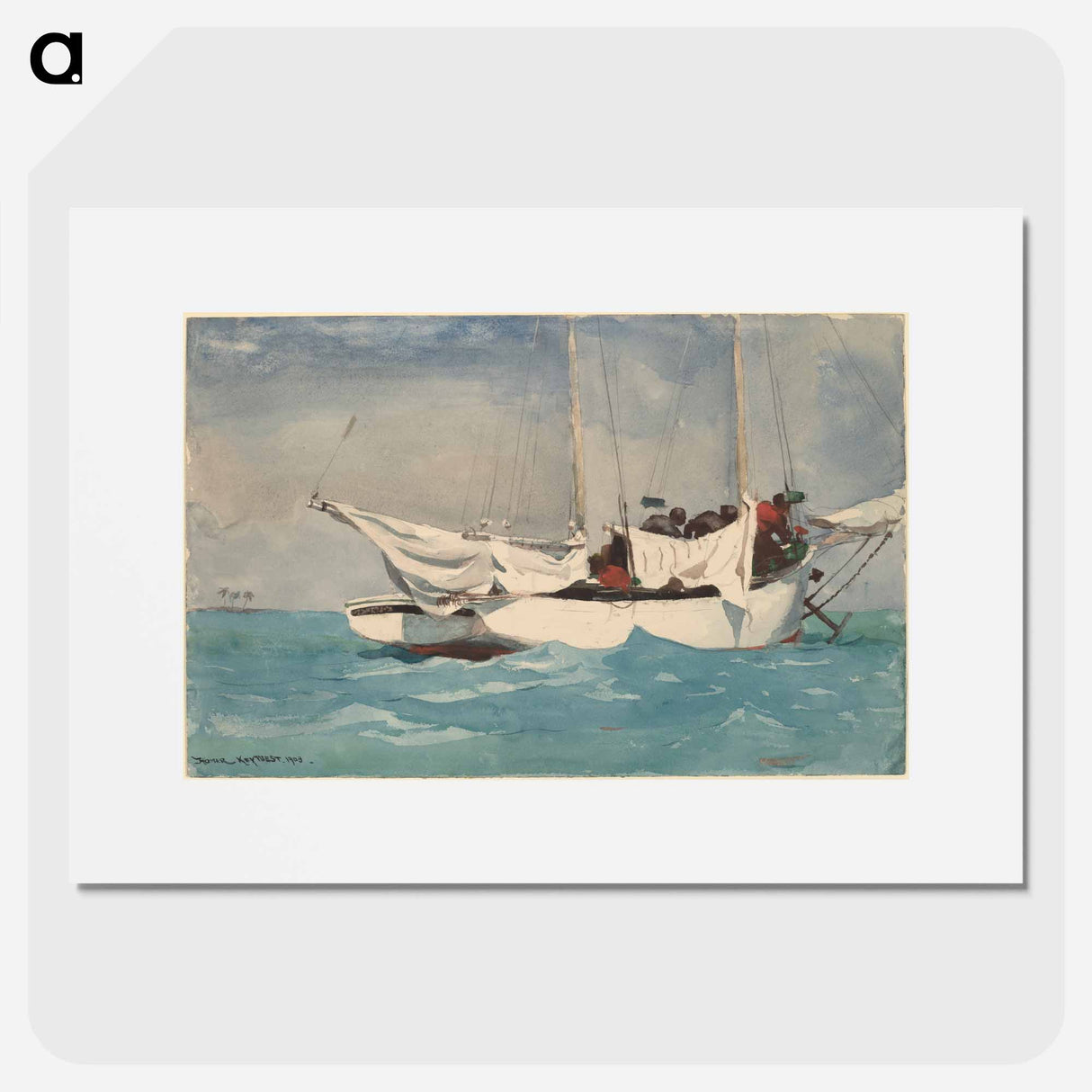 Key West, Hauling Anchor - Winslow Homer Poster.