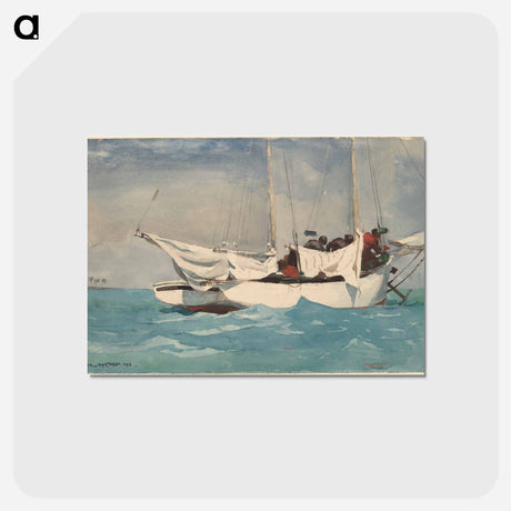 アートポストカード-Key West, Hauling Anchor - ウィンスロー ホーマー Postcard.