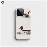 Oldwife (Fuliga glacialis) 264. Buff-breasted Sheldrake (Mergus merganser) illustration from Zoology of New York by . - ニューヨークの動物学 Phone Case.