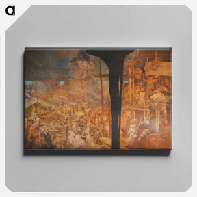 アートパネル-Siege of Szigetvár against the Turks by Nicholas Zrinsky - アルフォンス ミュシャ Canvas.