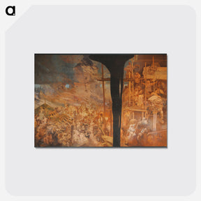 アートポストカード-Siege of Szigetvár against the Turks by Nicholas Zrinsky - アルフォンス ミュシャ Postcard.