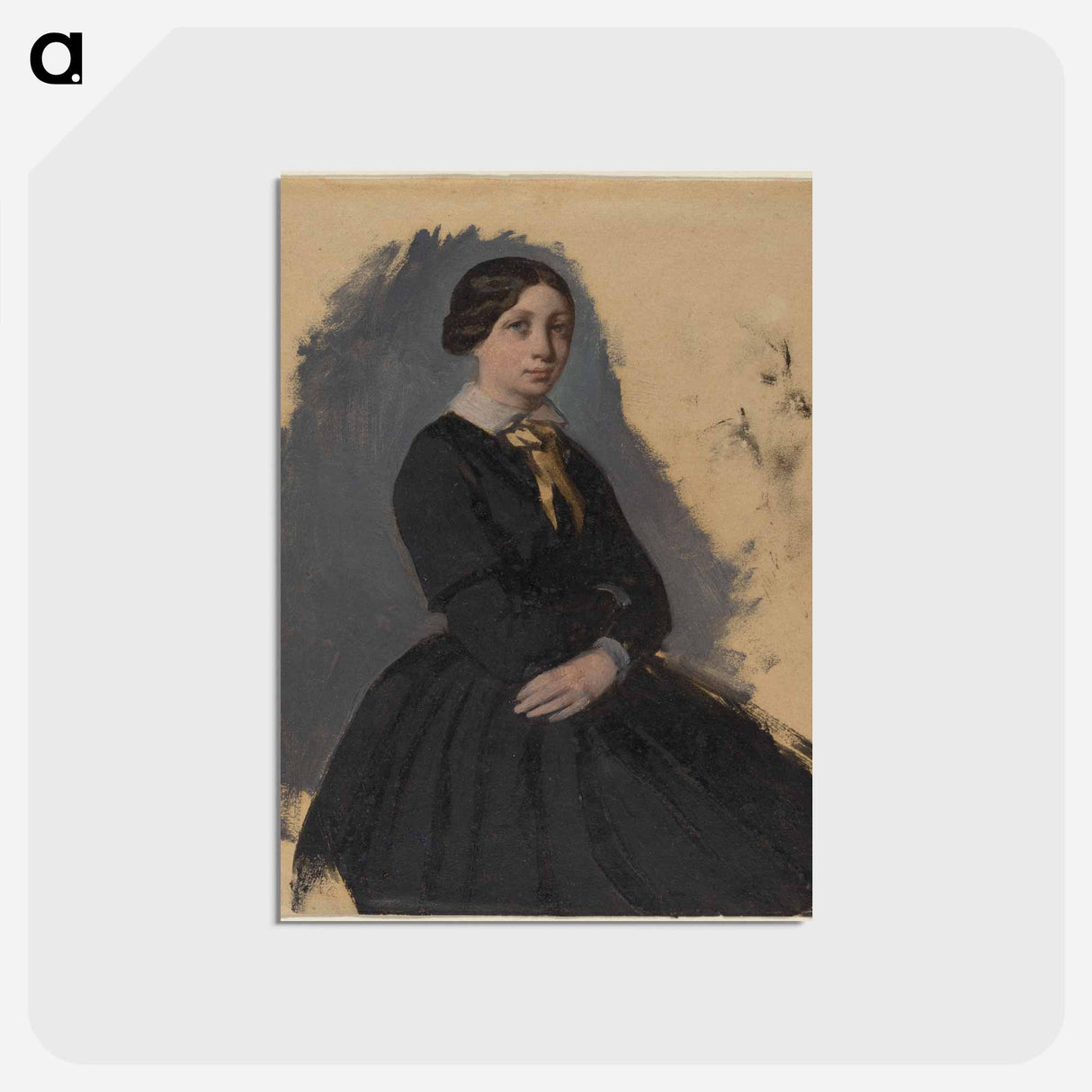 アートポストカード-Young Woman in Black - エドガー ドガ Postcard.