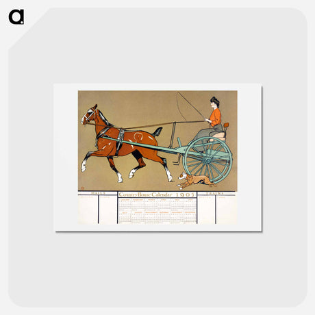 アートポストカード-Country House calendar print - エドワード ペンフィールド Postcard.