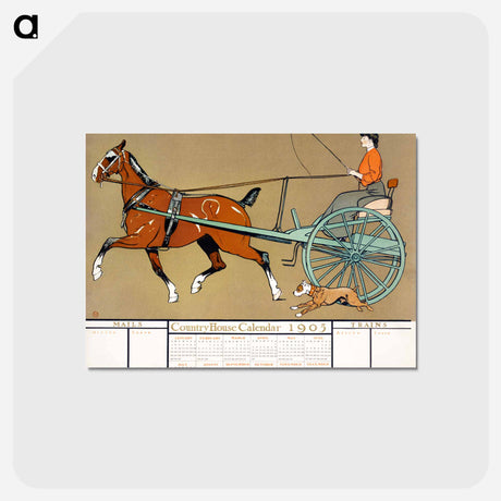 アートポストカード-Country House calendar print - エドワード ペンフィールド Postcard.