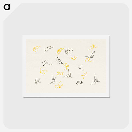 アートポストカード-One Thousand Butterflies - 神坂 雪佳 Postcard.