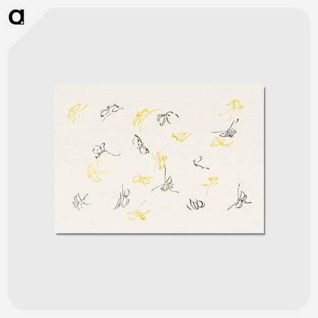 アートポストカード-One Thousand Butterflies - 神坂 雪佳 Postcard.