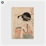 アートポストカード-Geisha holding a pipe - 喜多川 歌麿 Postcard.