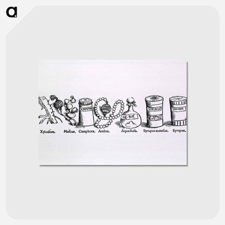 アートポストカード-Herbal Medicines in Various Containers
 - 国立医学図書館 Postcard.